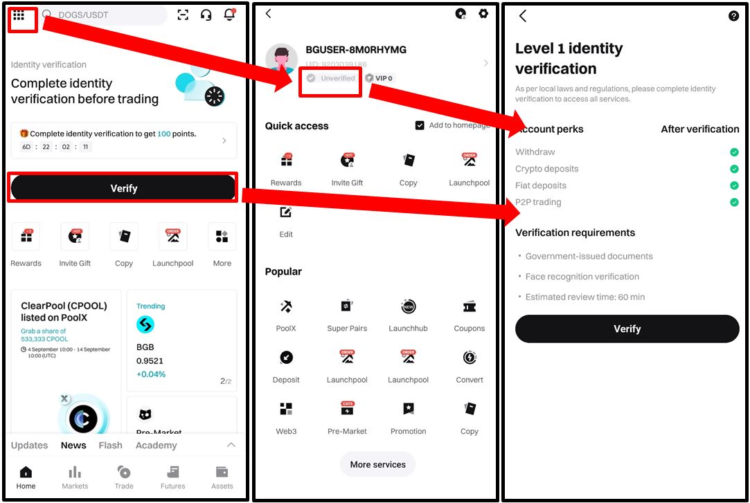 비트겟 가입부터 비트겟 KYC 인증, 보안까지 - Blodyssey 블록체인 및 IT 탐험